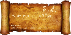 Polányi Liliána névjegykártya